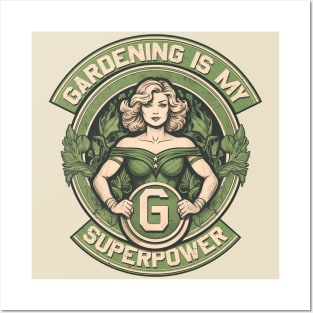 Gardening Is My Superpower - Vintage Garden Female Superhero Posters and Art